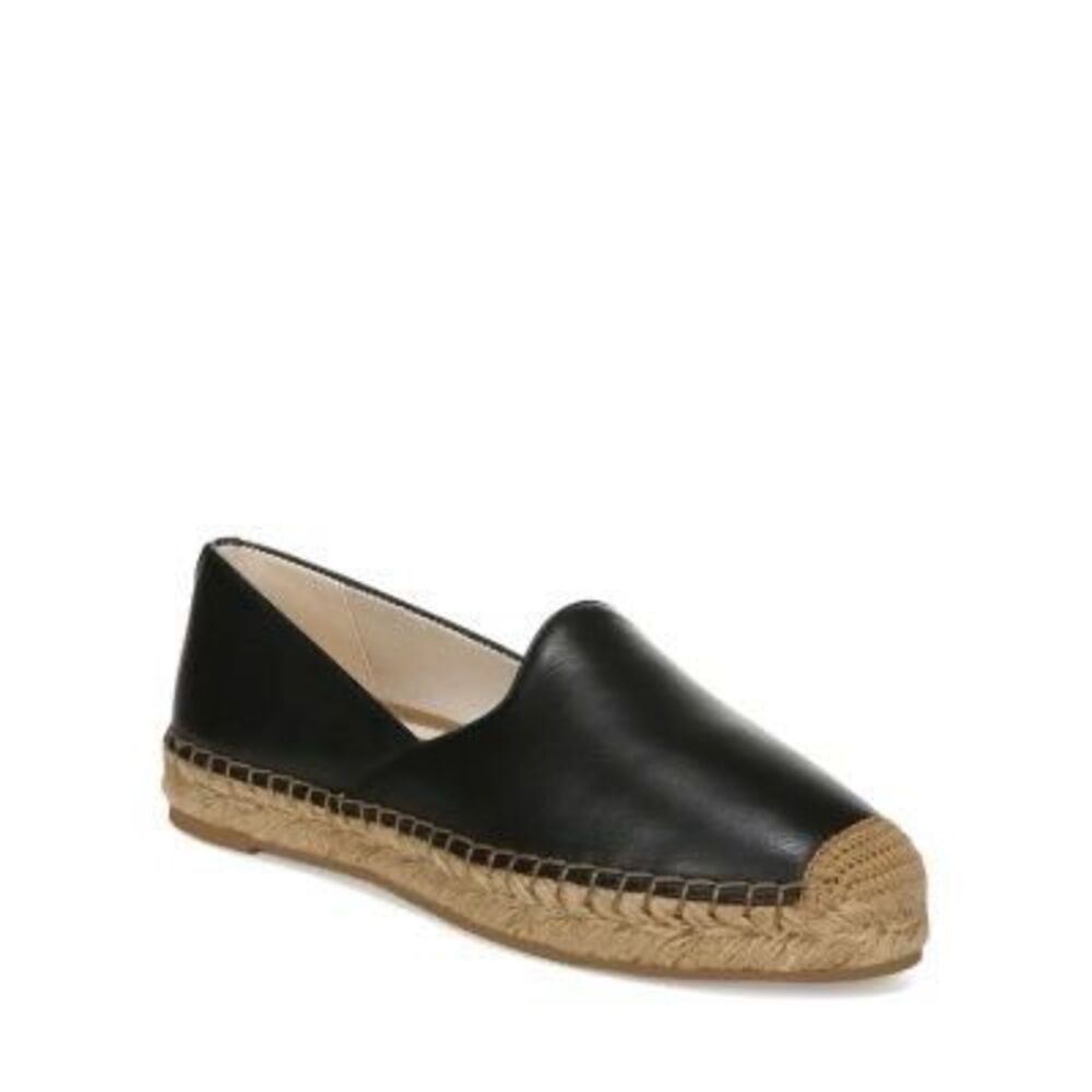 Sam Edelman Black and Tan Espadrille Loafers